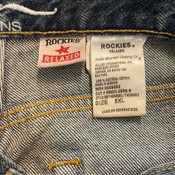 NOS Vintage Rockies Rocky Mountain Blue Denim Bareback Western Jeans Size 5XL - Picture 9 of 11